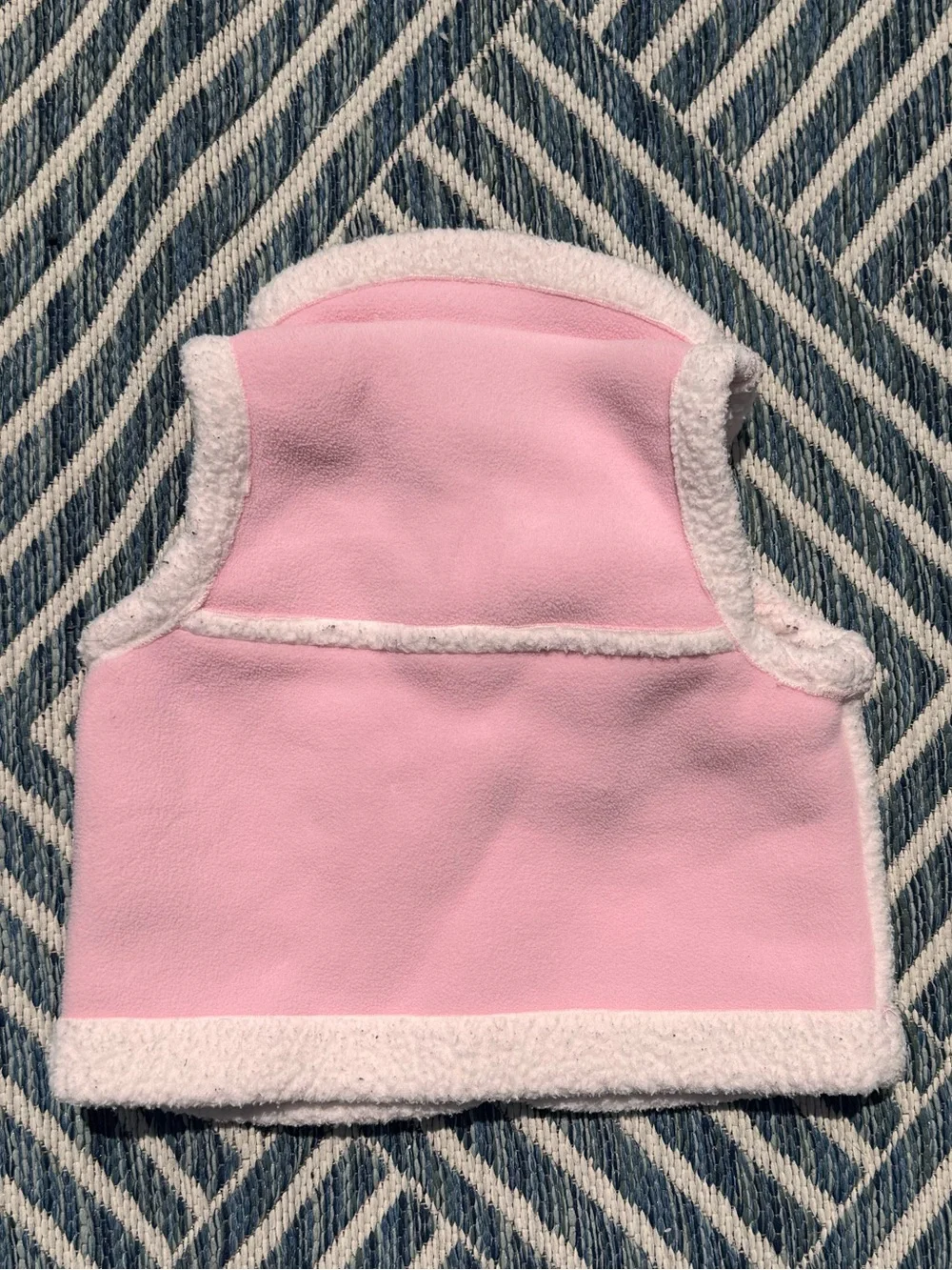 Columbia Kids Pink Fleece Vest with White Sherpa Trim